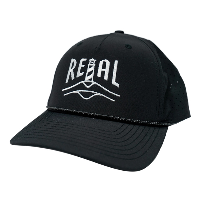 REAL Lighthouse Badge Performace Hat-Black/Black/Grey