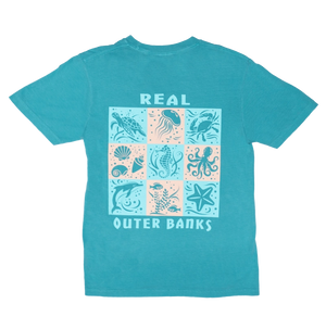 REAL Ocean Stencils Tee-Seafoam