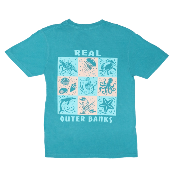 REAL Ocean Stencils Tee-Seafoam