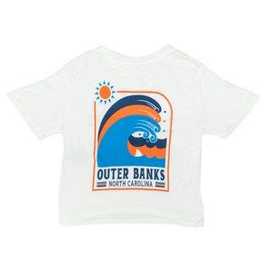 REAL On Repeat Waves Crop Tee-White