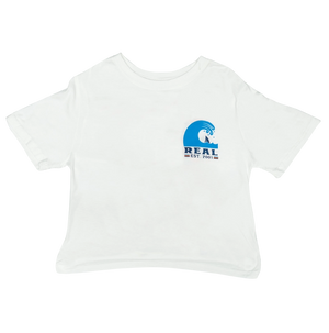 REAL On Repeat Waves Crop Tee-White