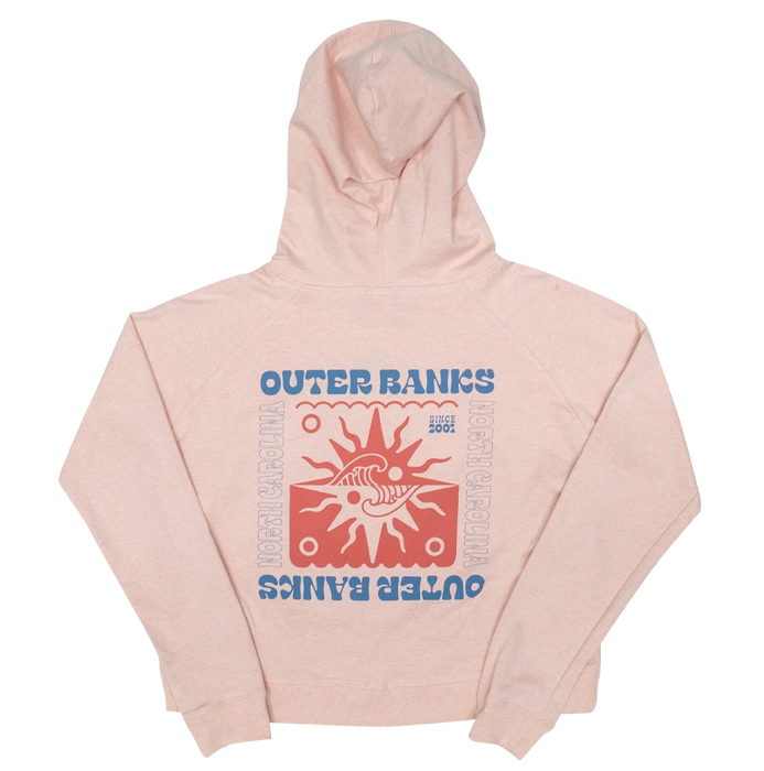 REAL Opposite Beach Hooded Crop Sweatshirt-Dusty Pink