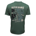 REAL Outer Banks Map Tee-Pine/3 Tone Pine Combo