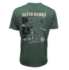 REAL Outer Banks Map Tee-Pine/3 Tone Pine Combo