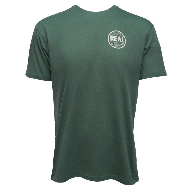 REAL Outer Banks Map Tee-Pine/3 Tone Pine Combo