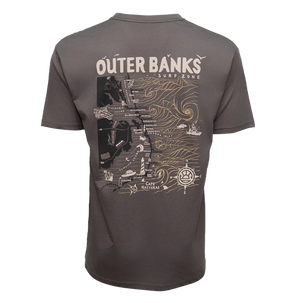 REAL Outer Banks Map Tee-Cool Gray/Desert Camo Combo