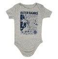 REAL Outer Banks Map Baby Onsie-Athletic Heather