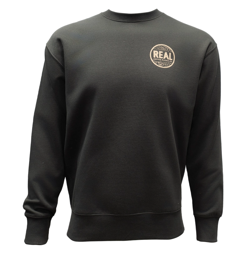 REAL Outer Banks Map Crew Sweatshirt-Vintage Black/Desert Camo