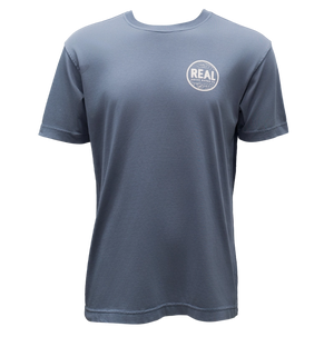 REAL Outer Banks Map Garment Dyed Tee-Blue Horizon— Alternate View