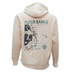 REAL Outer Banks Map Hooded Sweatshirt-Bone/Pine