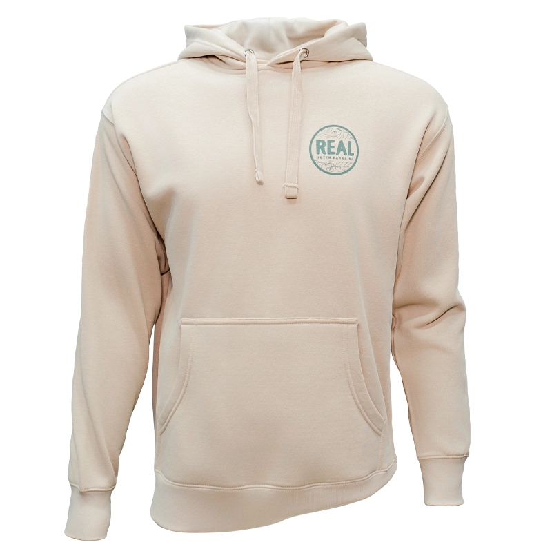 REAL Outer Banks Map Hooded Sweatshirt-Bone/Pine