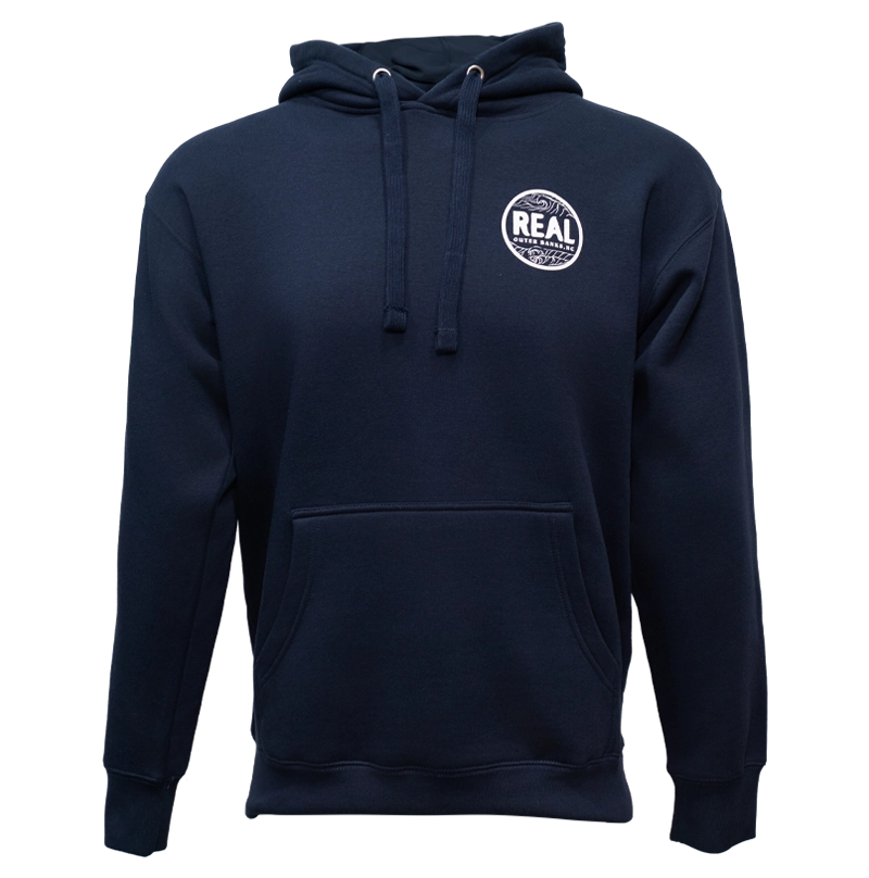 REAL Outer Banks Map Hooded Sweatshirt-Navy Blazer/RWB