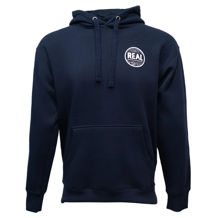 REAL Outer Banks Map Hooded Sweatshirt-Navy Blazer/RWB