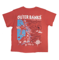 REAL Wmn's Outer Banks Map High Waisted Tee-Red Sorbet/RWB