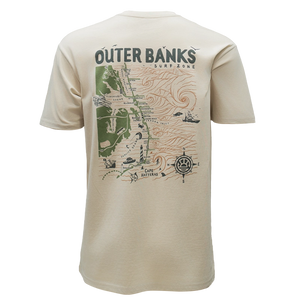 REAL Outer Banks Map Tee-Bone/Desert Camo
