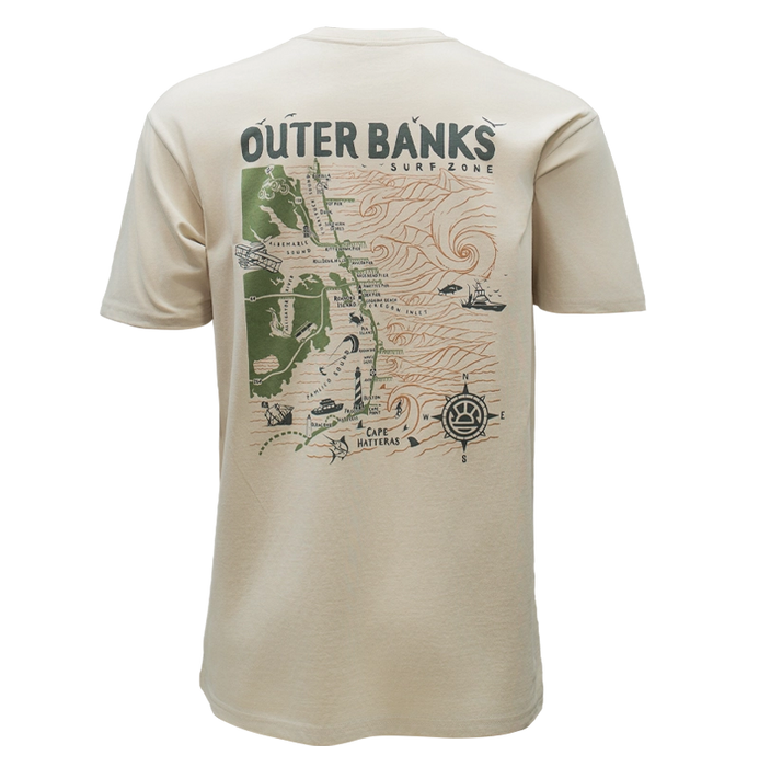 REAL Outer Banks Map Tee-Bone/Desert Camo