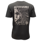 REAL Outer Banks Map Tee-Vintage Black