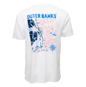 REAL Outer Banks Map Tee-White/RWB