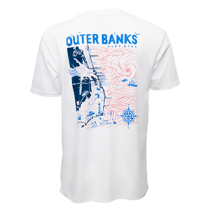REAL Outer Banks Map Tee-White/RWB