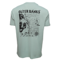 REAL Outer Banks Map Tee-Seafoam/w Off Black