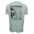 REAL Outer Banks Map Tee-Seafoam/w Off Black