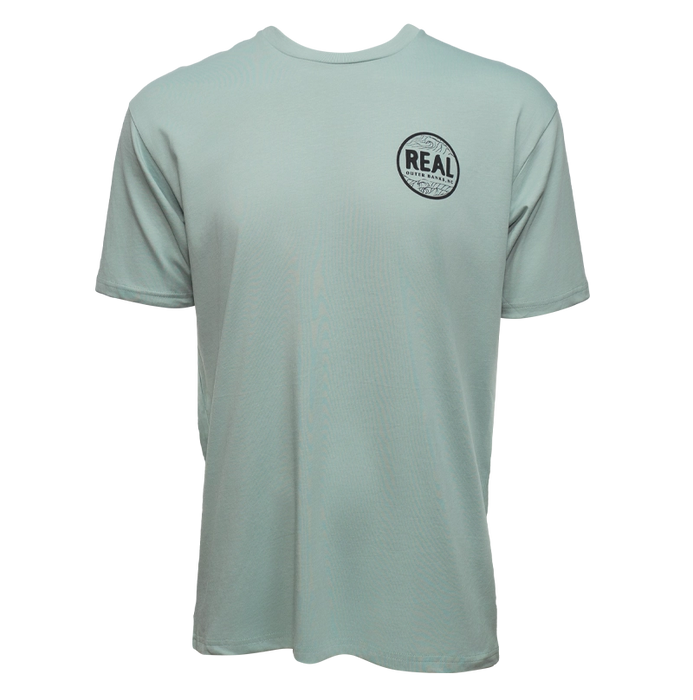 REAL Outer Banks Map Tee-Seafoam/w Off Black