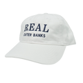 REAL Block Letters Embroidery Hat-White