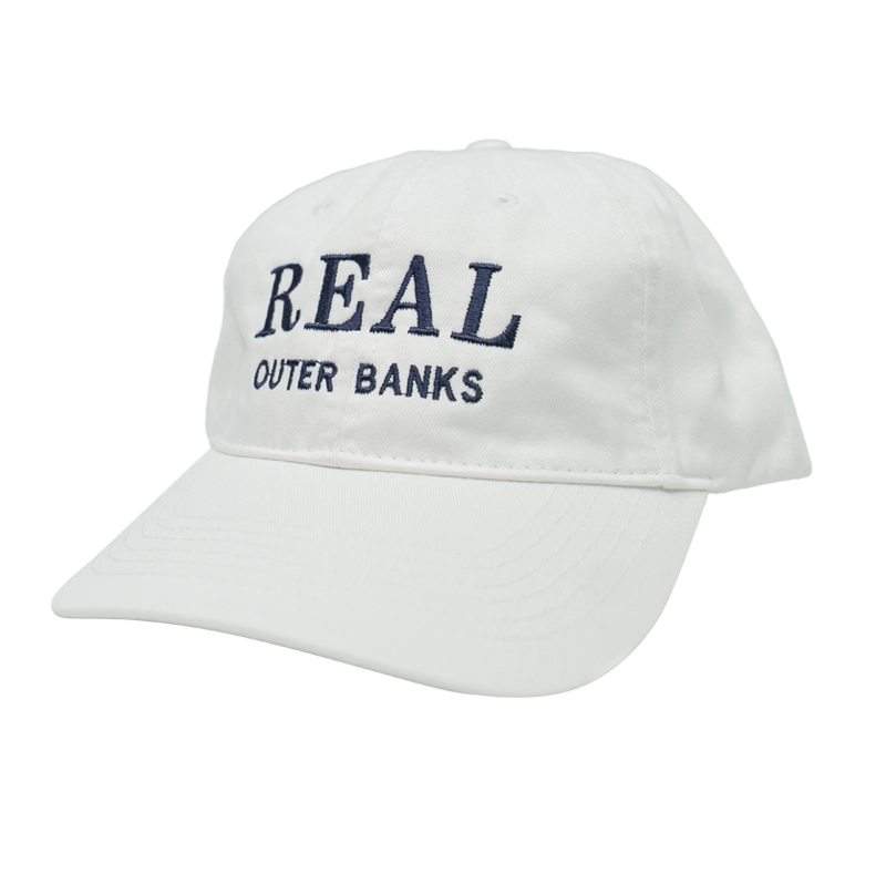 REAL Block Letters Embroidery Hat-White