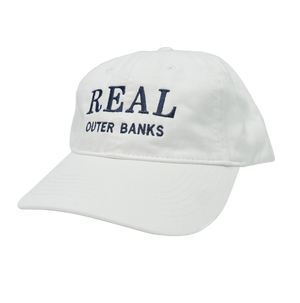 REAL Block Letters Embroidery Hat-White