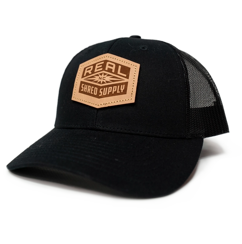 REAL Shred Supply Leather Badge Hat-Black