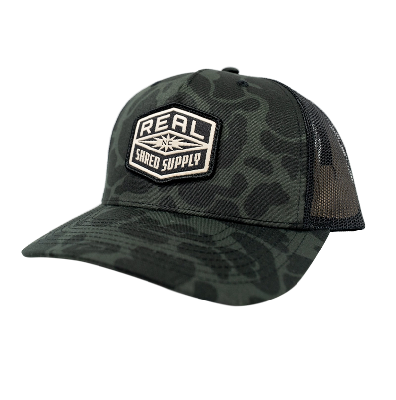 REAL Shred Supply Camo Woven Hat-Sable Duck Camo/Black