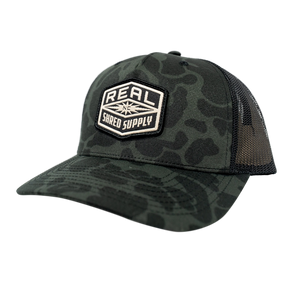 REAL Shred Supply Camo Woven Hat-Sable Duck Camo/Black