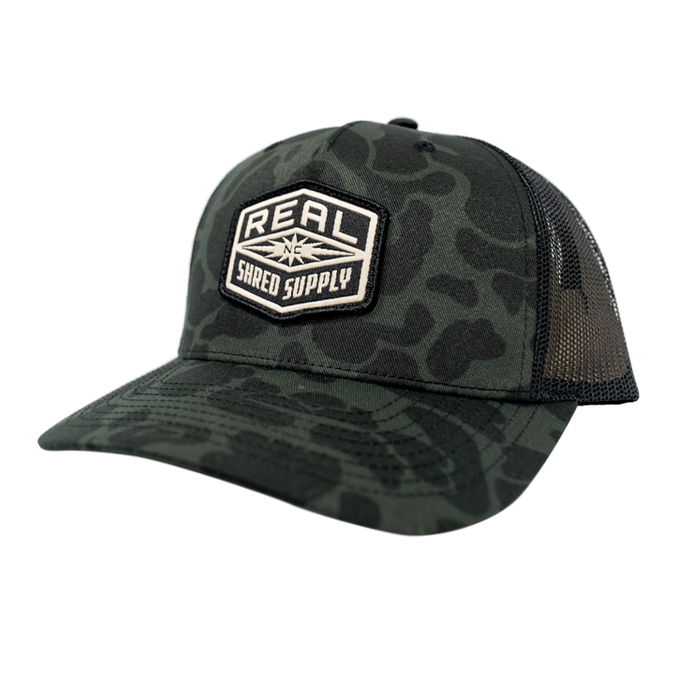 REAL Shred Supply Camo Woven Hat-Sable Duck Camo/Black