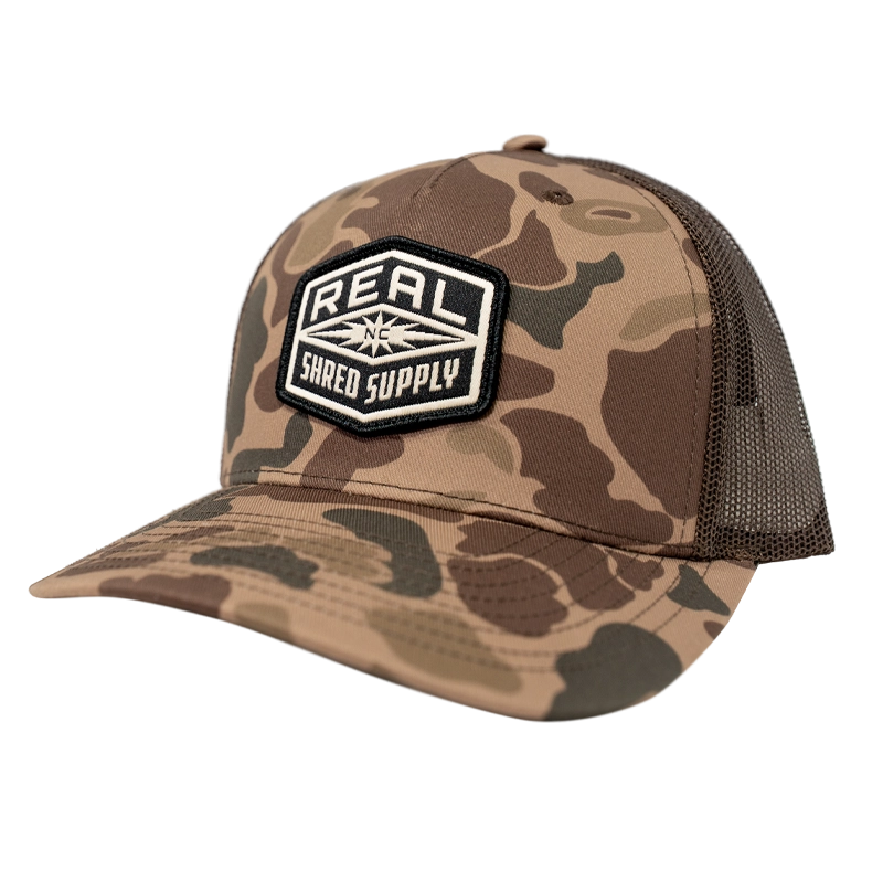 REAL Shred Supply Camo Woven Hat-Bark Duck Camo/Brown