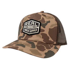 REAL Shred Supply Camo Woven Hat-Bark Duck Camo/Brown