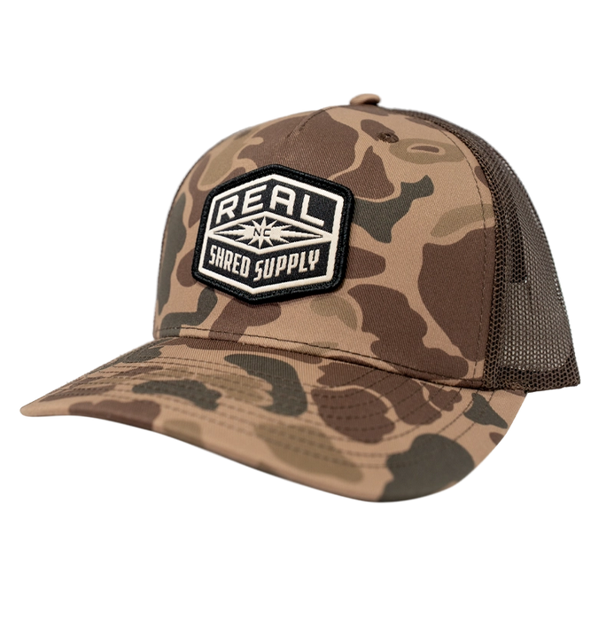 REAL Shred Supply Camo Woven Hat-Bark Duck Camo/Brown