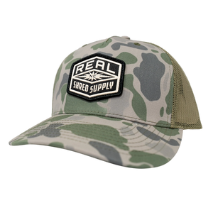 REAL Shred Supply Camo Woven Hat-Marsh Duck Camo/Loden