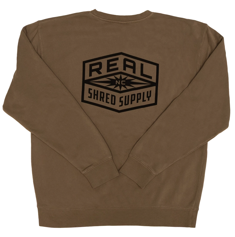 REAL Shred Supply Crew Sweatshirt-Pigment Clay