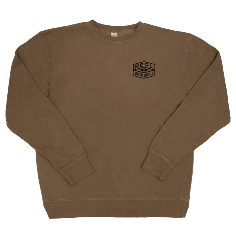 REAL Shred Supply Crew Sweatshirt-Pigment Clay
