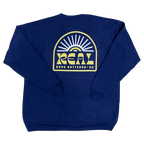 REAL Sun Ray Badge Crew Sweatshirt-Navy