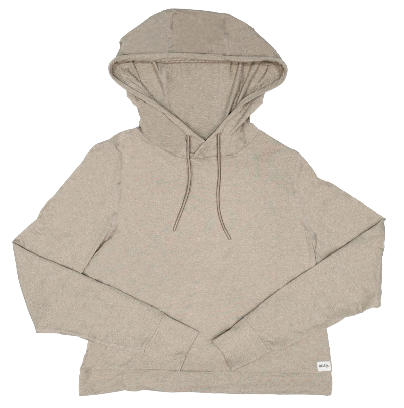 REAL Emily Hooded L/S Shirt-Heather Brown