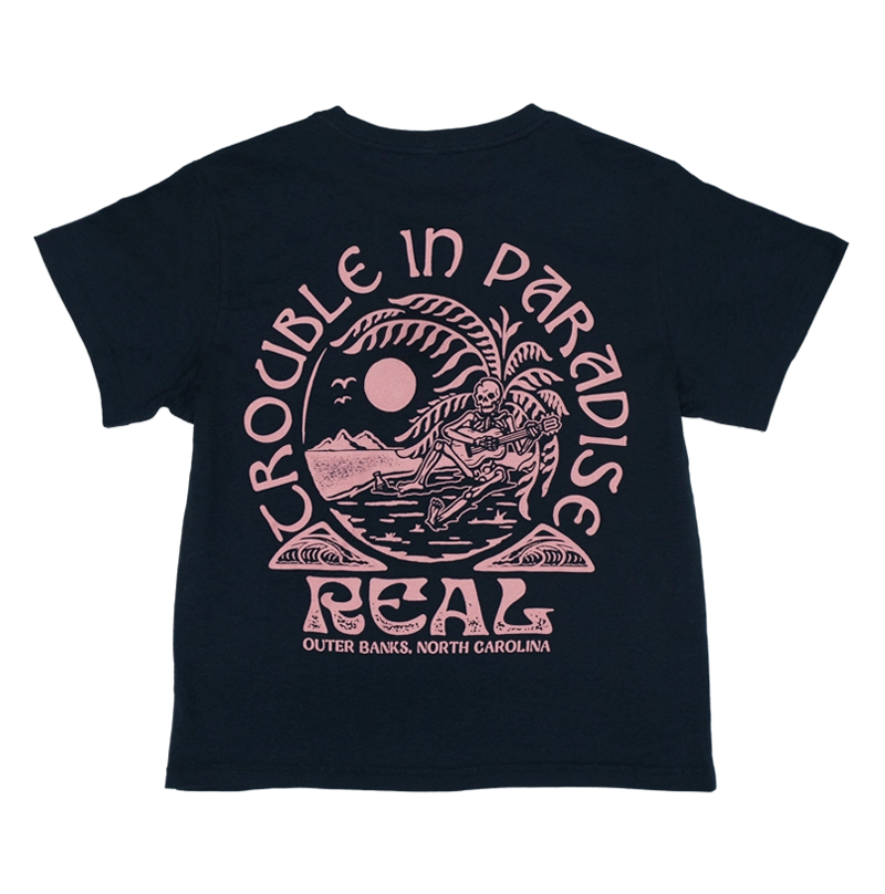 REAL Trouble In Paradise Tee-Harbor Blue