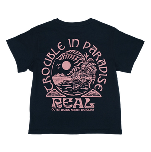 REAL Trouble In Paradise Tee-Harbor Blue