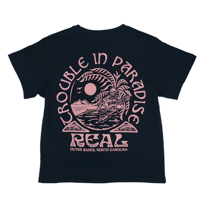 REAL Trouble In Paradise Tee-Harbor Blue