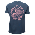 REAL Trouble In Paradise Tee-Petrol Blue