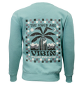 REAL Vibes Beach Crew Sweatshirt-Jade Green