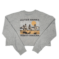 REAL Vintage Coastal Crop Crew Sweatshirt-Grey Heather