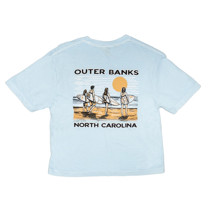 REAL Vintage Coastal Crop Tee-Chambray