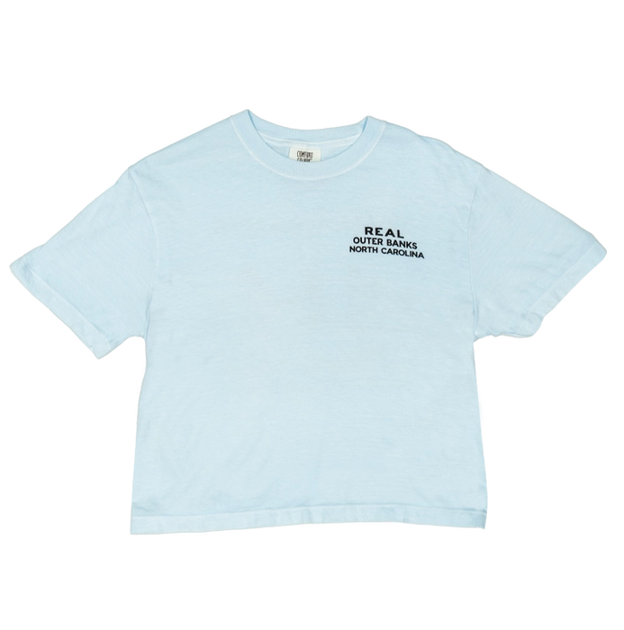 REAL Vintage Coastal Crop Tee-Chambray