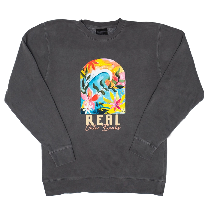 REAL Sea Garden Crew Sweatshirt-Smoke